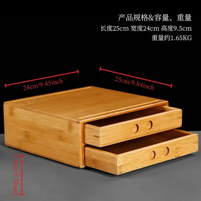 Boîte de rangement multicouche en bambou pour thé et aliments
