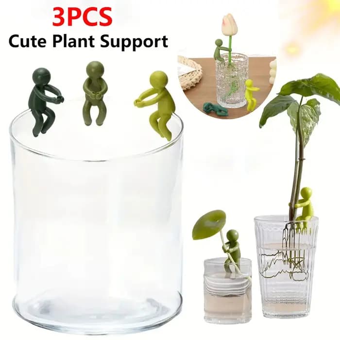 Support de plante en plastique, 3 pièces, Support de plante mignon, Arrangement de serre, tige fixe, Support d'escalade de vigne pour plantes à fleurs d'intérieur