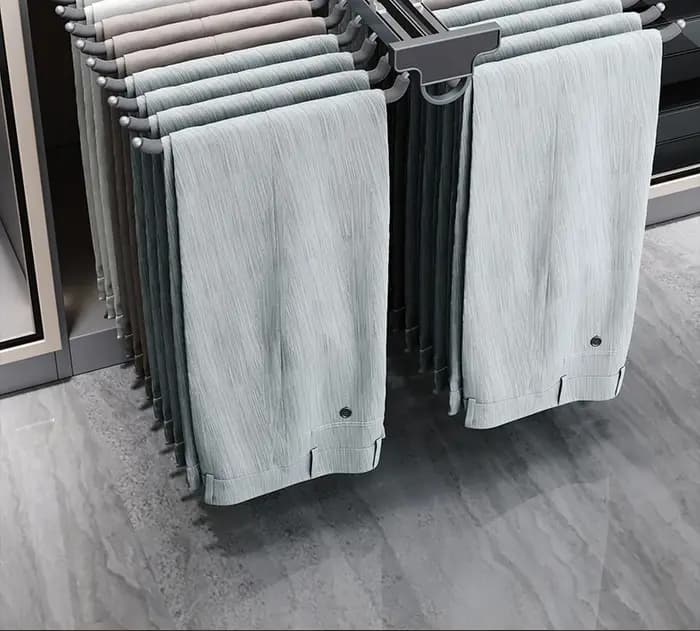 Porte-pantalons armoire pantalon intégré vestiaire domestique multifonctionnel haut extractible double rangée