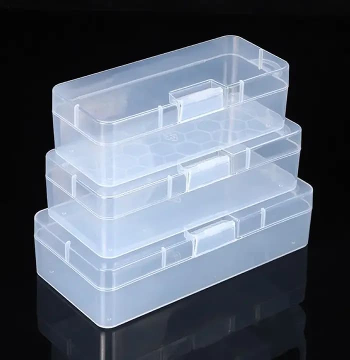 Boîte de rangement rectangulaire transparente S/M/L