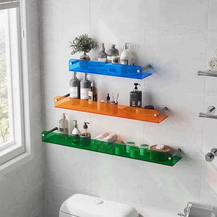 Étagère murale en acrylique pour salle de bain