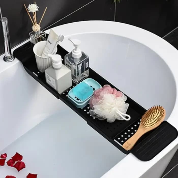 Étagère de rangement rétractable multifonction pour baignoire