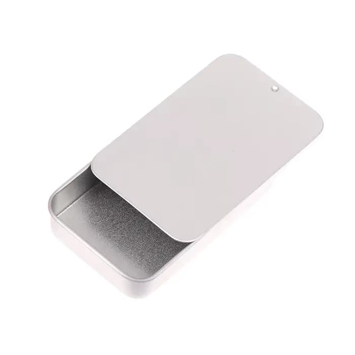 Mini boîte de rangement en fer 80x50x15mm, couvercle coulissant, 18 boîtes portables