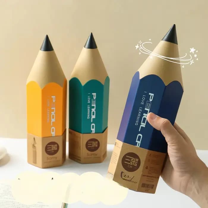 Boîte de rangement en forme de crayon pour étudiant