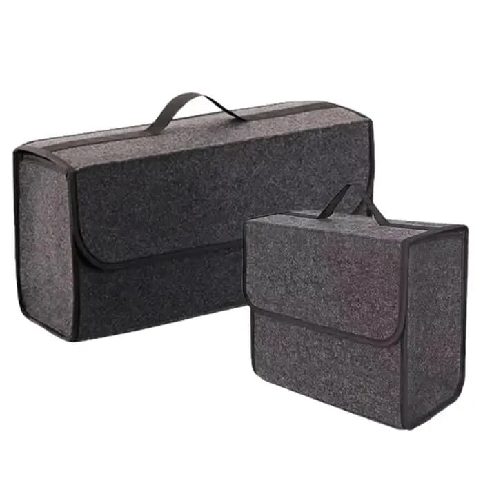 Boîte de rangement en feutre de voiture gris foncé