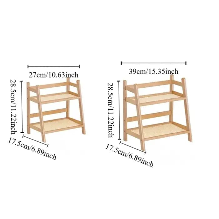 Étagère de rangement en bois à 2 niveaux, stable, facile à assembler, étagère de cuisine multifonctionnelle, gain de place, étagère de rangement pour cosmétiques