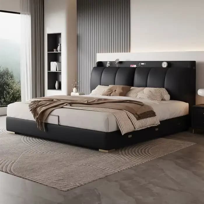 Lit de rangement moderne en Corium pour chambre à coucher
