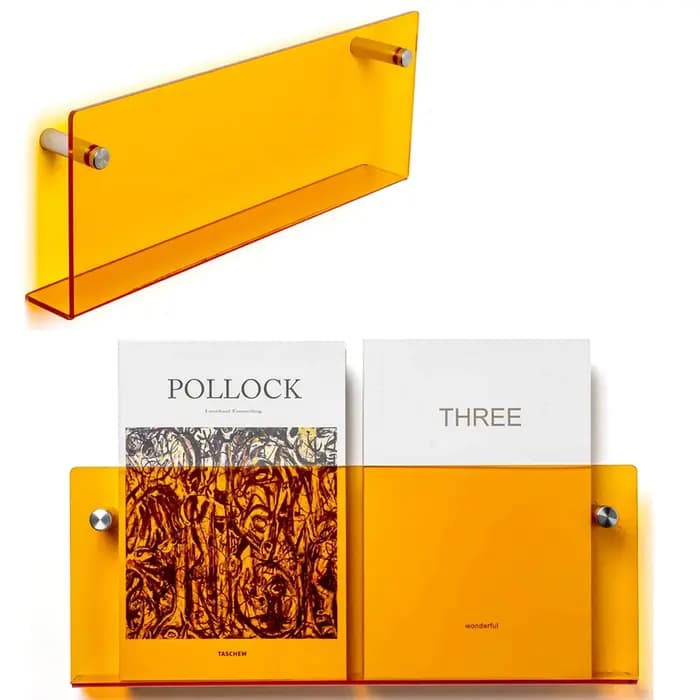 Présentoir mural en acrylique transparent pour magazines, organisateur multifonctionnel pour journau