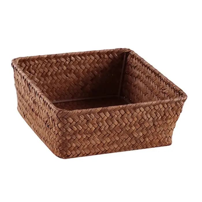 Panier de rangement rectangulaire à motif tressé pour légumes