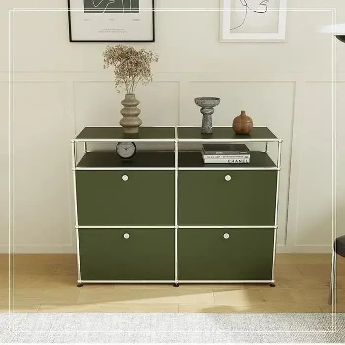 Meubles de rangement modernes modulaires à structure métallique pour salon et bureau