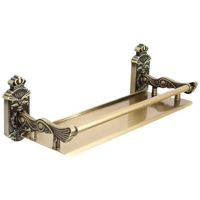 Étagères murales de salle de bain, porte-shampoing en bronze antique, étagère de salle de bain noire