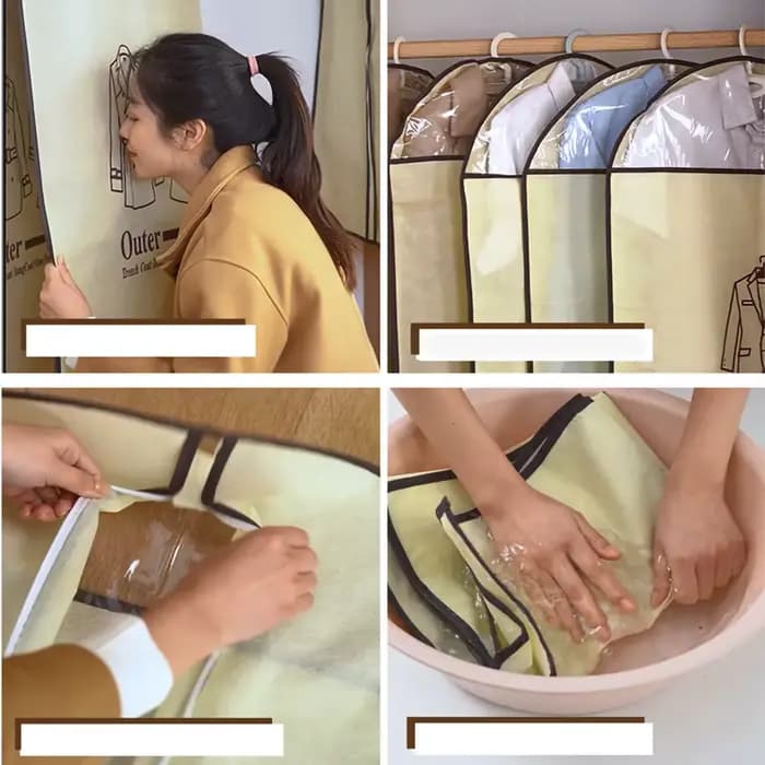 Housse de rangement suspendue avec fermeture éclair pour vêtements