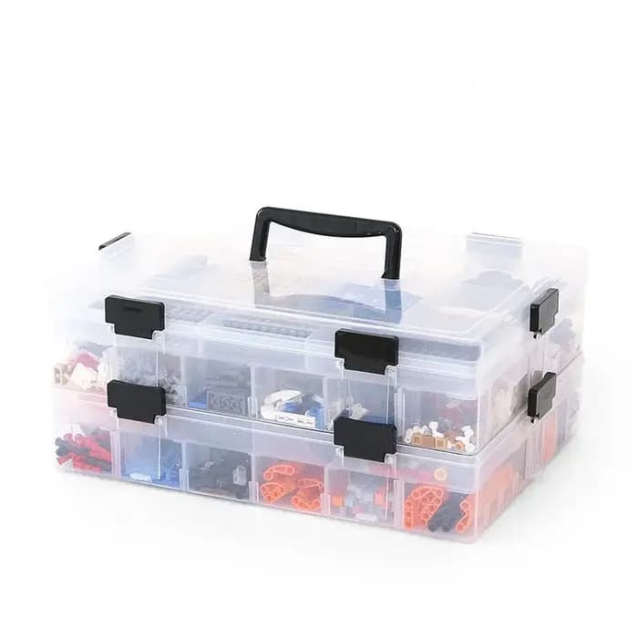 Boîte de rangement grande capacité transparente multicouche pour jouets