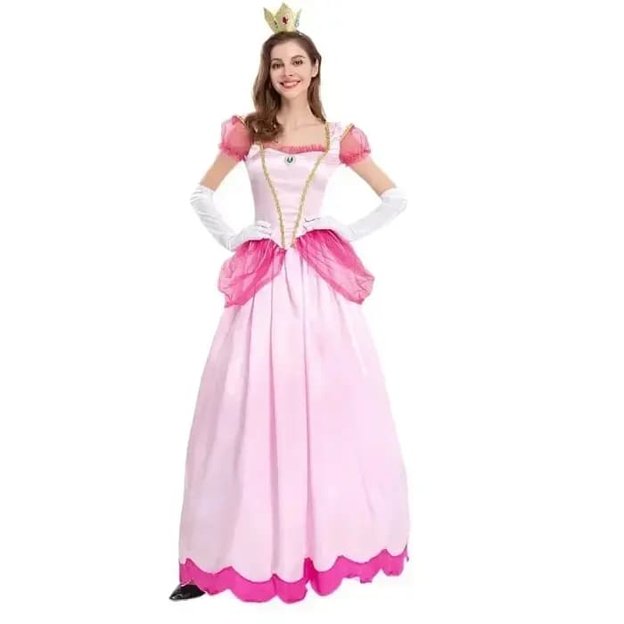 Robe de Princesse Rose pour Femme, Jupe de Reine, Tenue de ixde Palais, Vêtements en Fleurs de Pêche