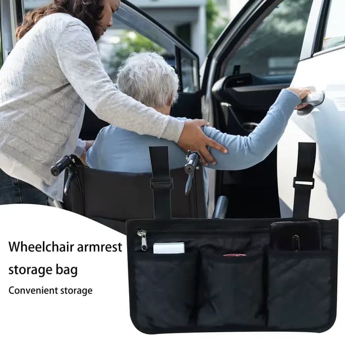 Sac de rangement latéral pour fauteuil roulant, avec plusieurs poches, organisateur pour fournitures médicales, accessoires, Solution de rangement compacte