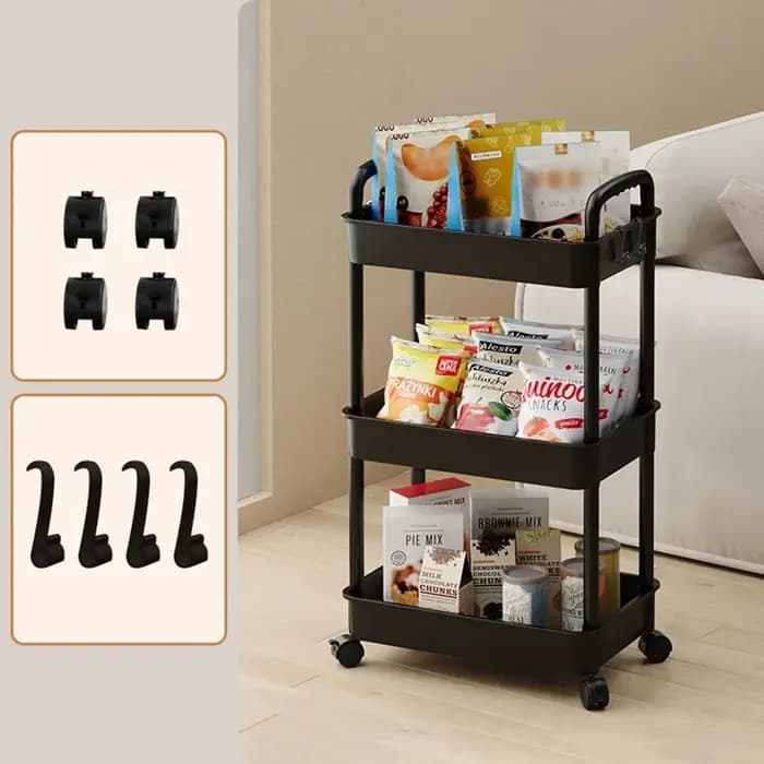Support de rangement au sol pour chariot domestique