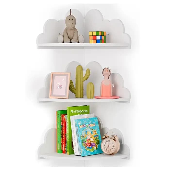 Un support de rangement style nuage pour chambres d'enfants