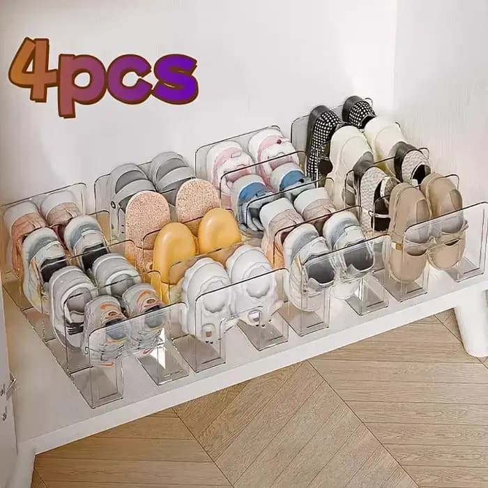 4 grilles dispositif de rangement de chaussures étagère permet de gagner de l'espace boîte