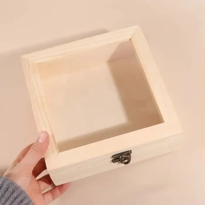Boîte de rangement rectangulaire en bois