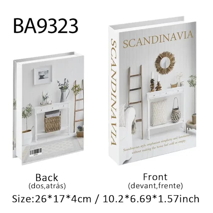 Ornement d'étagère de boîte de rangement de faux livres