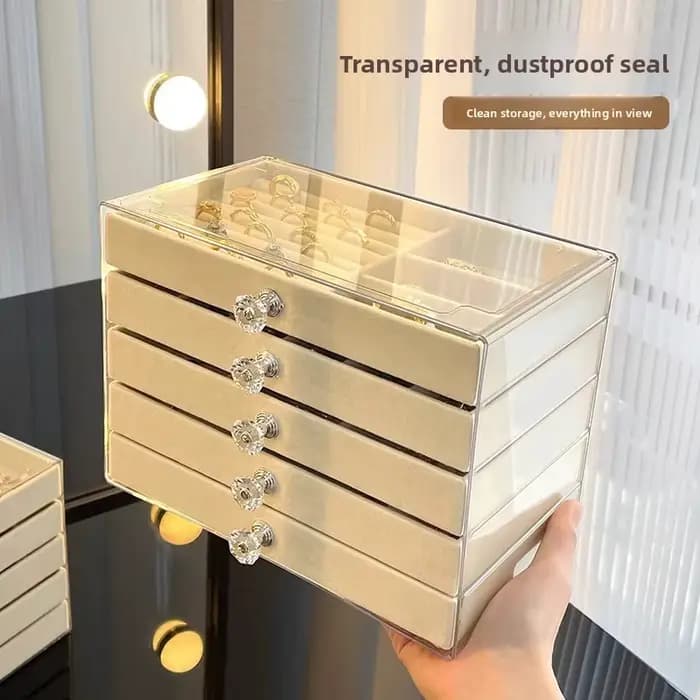Boîte de rangement à bijoux haut de gamme de style tiroir