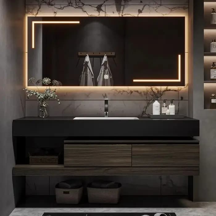 80 cm salle de bain vanité armoire avec évier et miroir armoire tiroir miroirs meubles colonne range