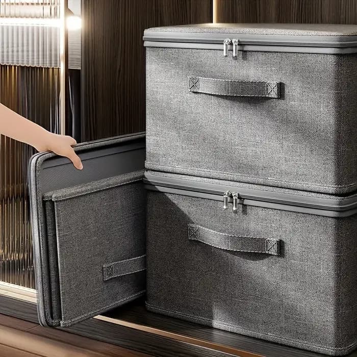 Boîte de rangement pliable avec housse en tissu