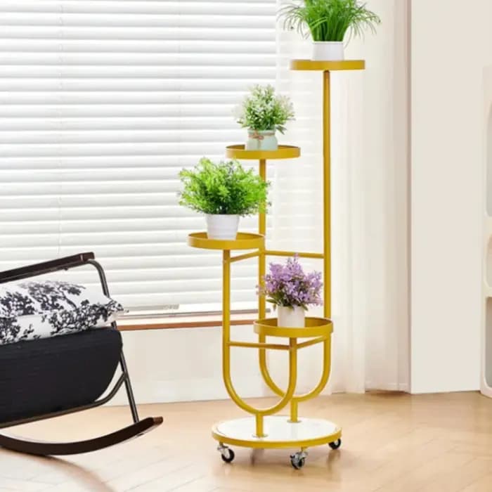 Étagère Flottante Dorée Européenne pour Plantes d'Intérieur