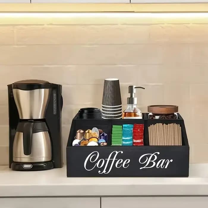 Boîte de rangement de café en bois