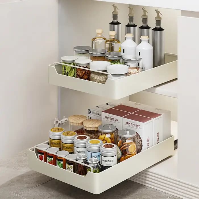 Support de rangement de cuisine en métal avec Rails coulissants