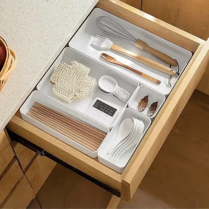 Lot de 7 bacs de rangement emboîtables en plastique pour tiroirs