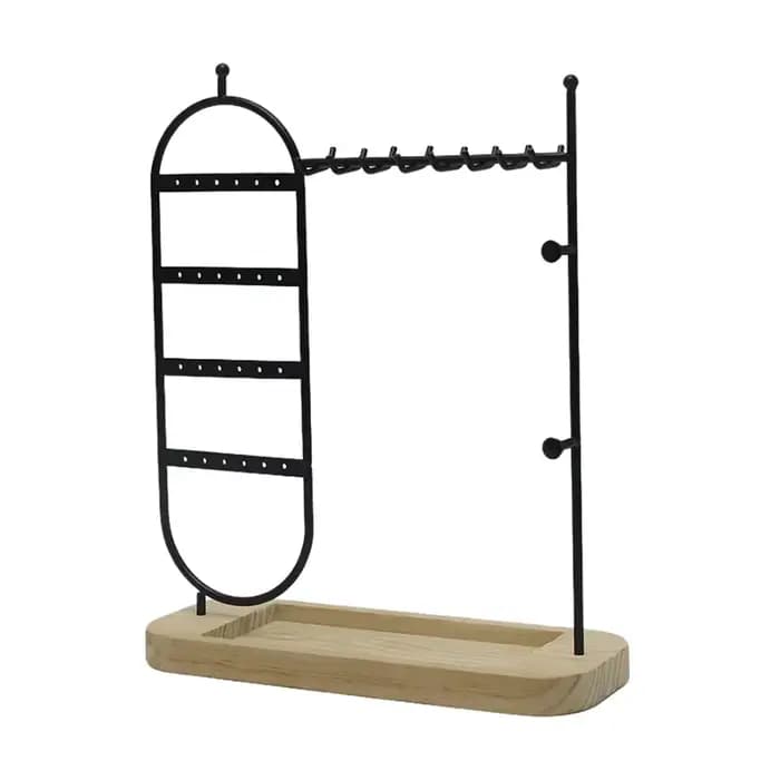 1 porte-bijoux de bureau à base en bois massif
