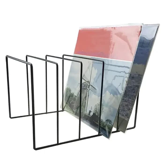 Stockage en fer métallique pour LP Record Rack Book Magzine Holder Desk Record ShelfOrgan