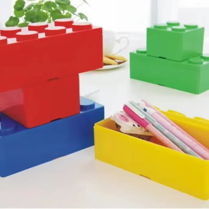 Boîte de rangement empilable pour blocs de construction
