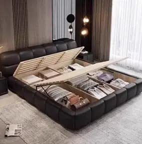 Espace De rangement lit filles dormir salon en bois lit Double moderne luxe rembourrage Meuble De Chambre meubles