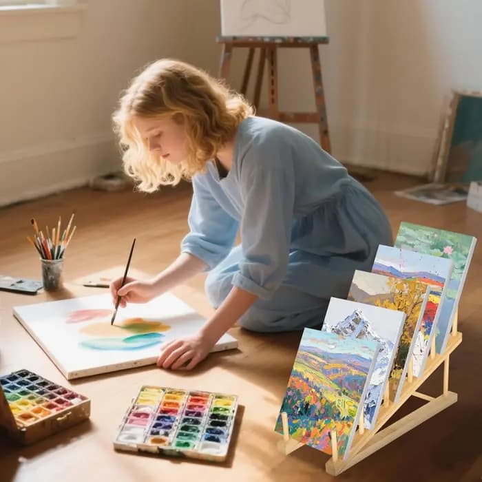 Support de séchage et de rangement d'art pour salle de classe