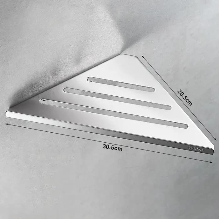 Étagère d'angle de salle de bain en acier inoxydable 304, organisateur creux robuste pour shampoing,