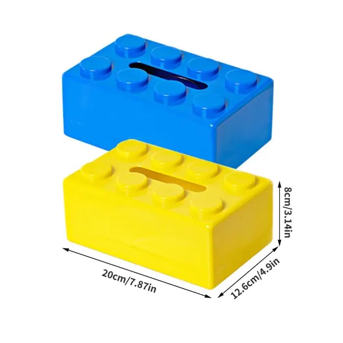 Boîte à mouchoirs en blocs de construction de dessin animé créatif