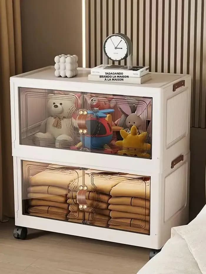 Armoire de rangement pliable avec tiroirs
