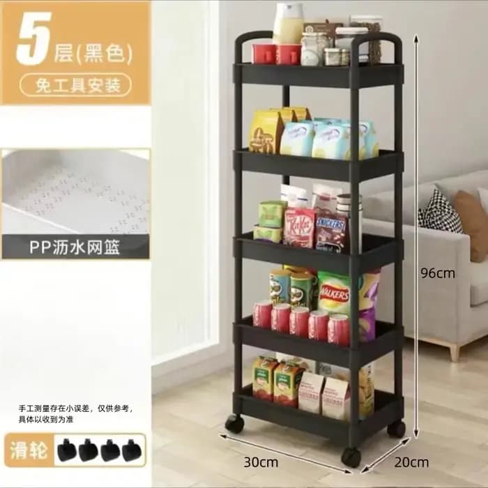 Chariot de rangement multi-niveaux HOHOStorage T1 sur roulettes pour la maison