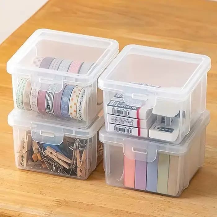Boîte de rangement en plastique transparente de grande capacité