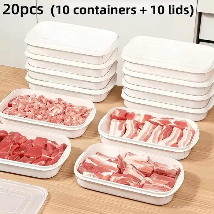 20 pièces (10 contenants + 10 couvercles) Boîtes alimentaires hermétiques de 350 ml