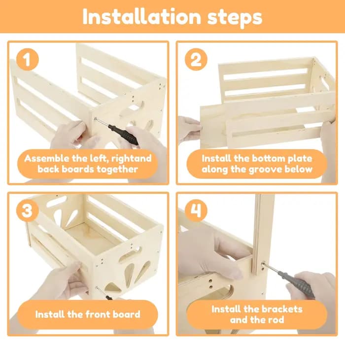Caisse de rangement en bois pour jouets de bébé