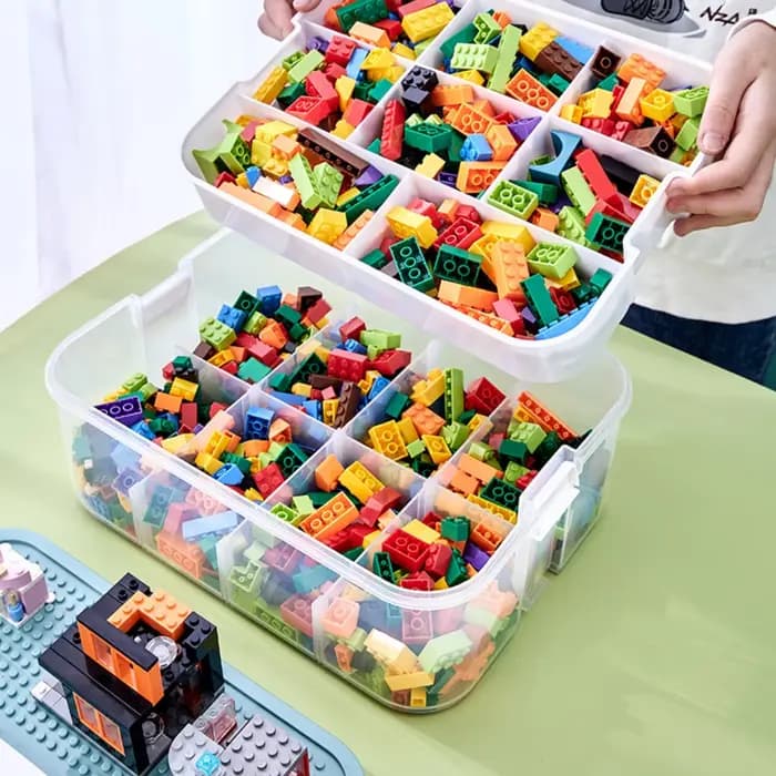 Boîte de rangement pour blocs de construction