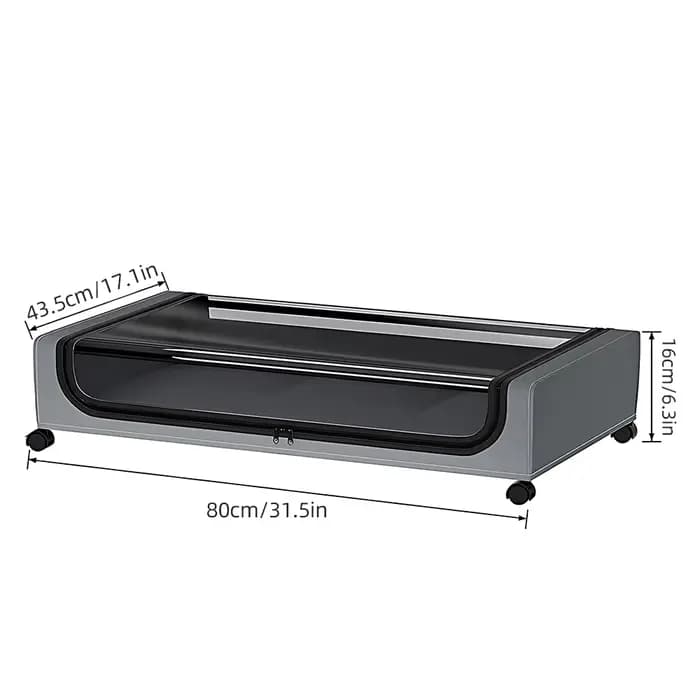Conteneur de rangement sous lit avec couvercles et roulettes