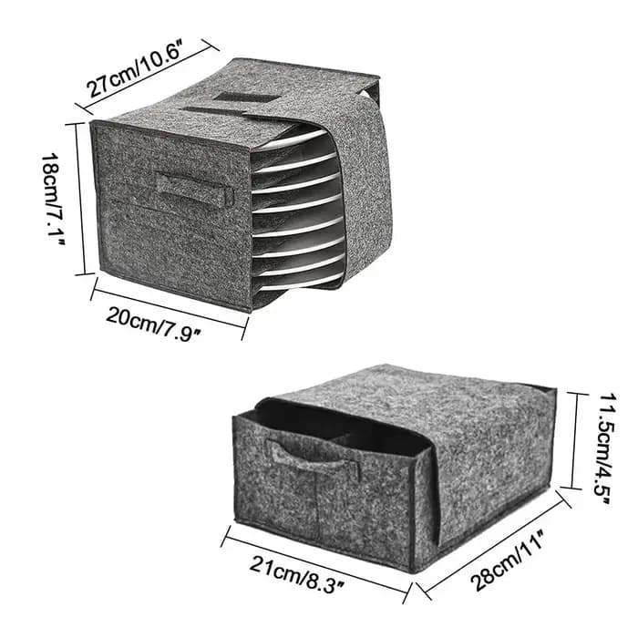 1 pièce Sac de rangement en feutre épaissi pour assiettes