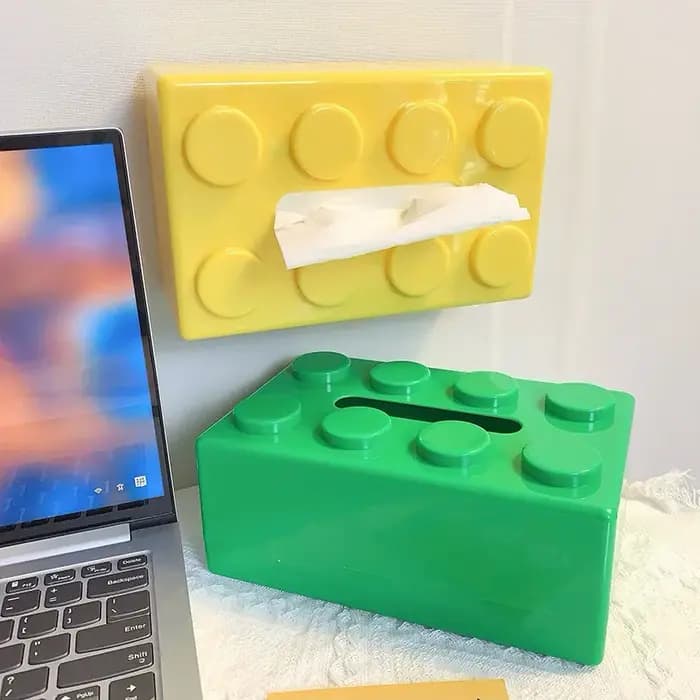 Boîte à mouchoirs en blocs de construction de dessin animé créatif