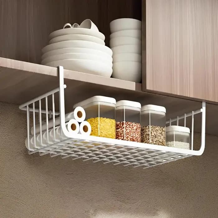 Panier de rangement sous étagère multifonctionnel en fer pour la maison