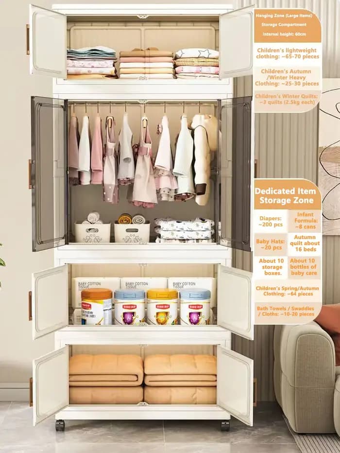 Armoire de rangement pliante multifonctionnelle