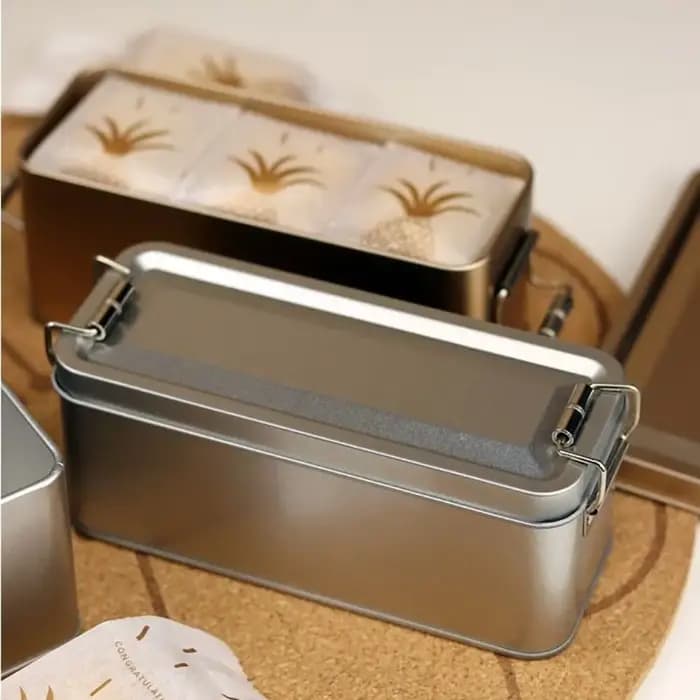 Boîte en fer rectangulaire en métal de haute qualité avec couvercle